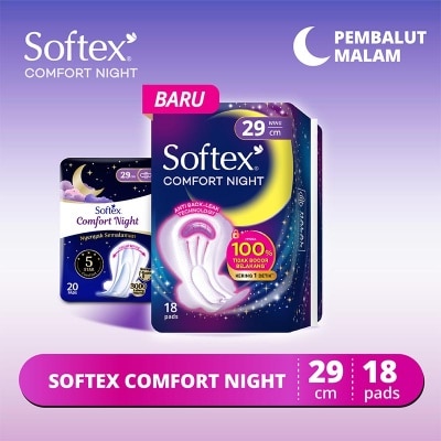 Softex Comfort Night Wing 29cm 18'S - Pembalut Malam