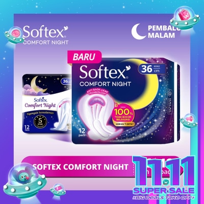 Softex Comfort Night 36cm 12'S - Pembalut Malam