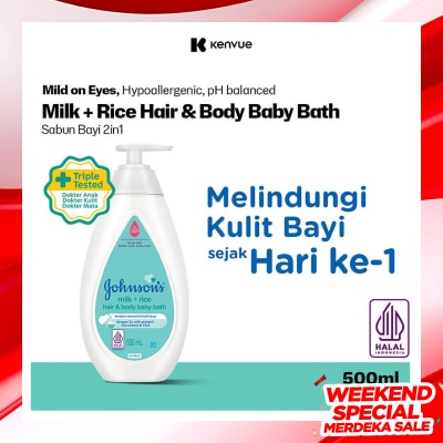 JOHNSON & JOHNSON Johnsons & Johnsons Milk + Rice Baby Bath 500Ml