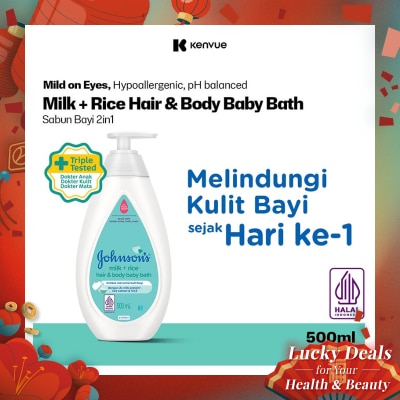 JOHNSON&JOHNSON Johnsons & Johnsons Milk + Rice Baby Bath 500Ml