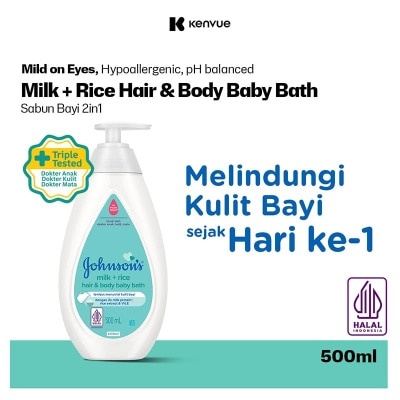 JOHNSON & JOHNSON Johnsons & Johnsons Milk + Rice Baby Bath 500Ml