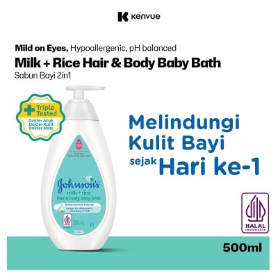JOHNSON&JOHNSON J&J MILK+RICE BABY BATH 500ML