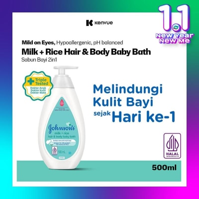 JOHNSON & JOHNSON Johnsons & Johnsons Milk + Rice Baby Bath 500Ml