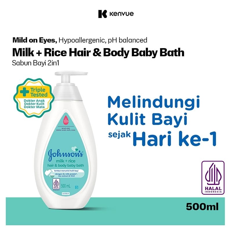 Johnsons & Johnsons Milk + Rice Baby Bath 500Ml