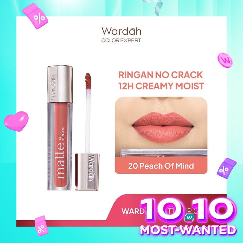 Matte Lip Cream 20 Peach of Mind 4 g - Warna Intense dan Tahan Lama - Matte Finish