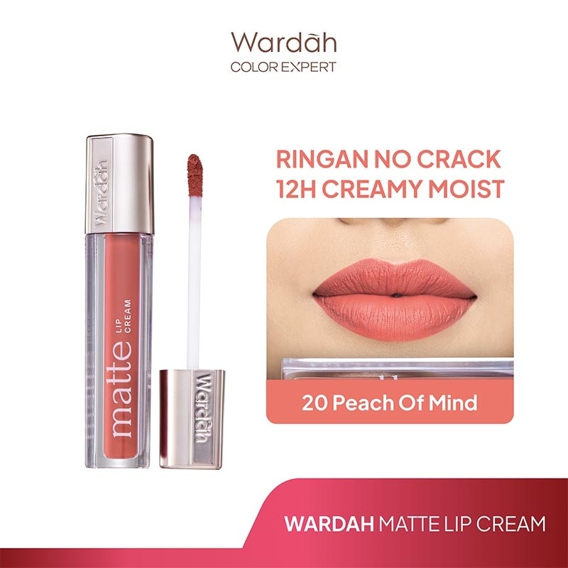 Promo Harga Wardah Exclusive Matte Lip Cream 20 Peach Of Mind 4 gr - Watsons
