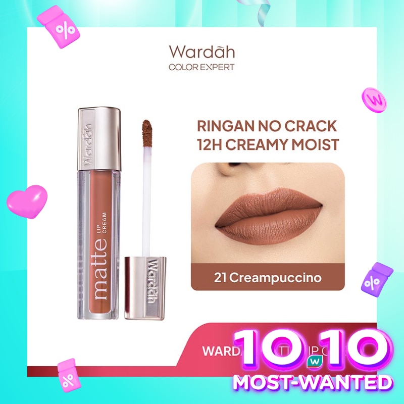 Matte Lip Cream 21 Creampuccino 4 g - Warna Intense dan Tahan Lama - Matte Finish