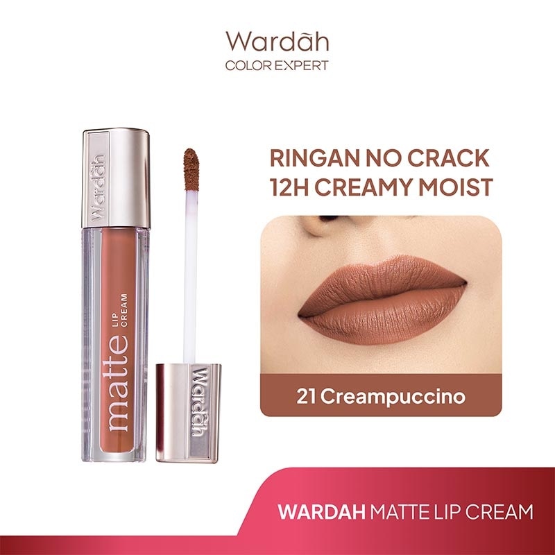 Promo Harga Wardah Exclusive Matte Lip Cream 21 Creampuccino 4 gr - Watsons