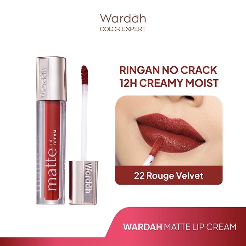 Matte Lip Cream 22 Rouge Velvet 4 g - Warna Intense dan Tahan Lama - Matte Finish
