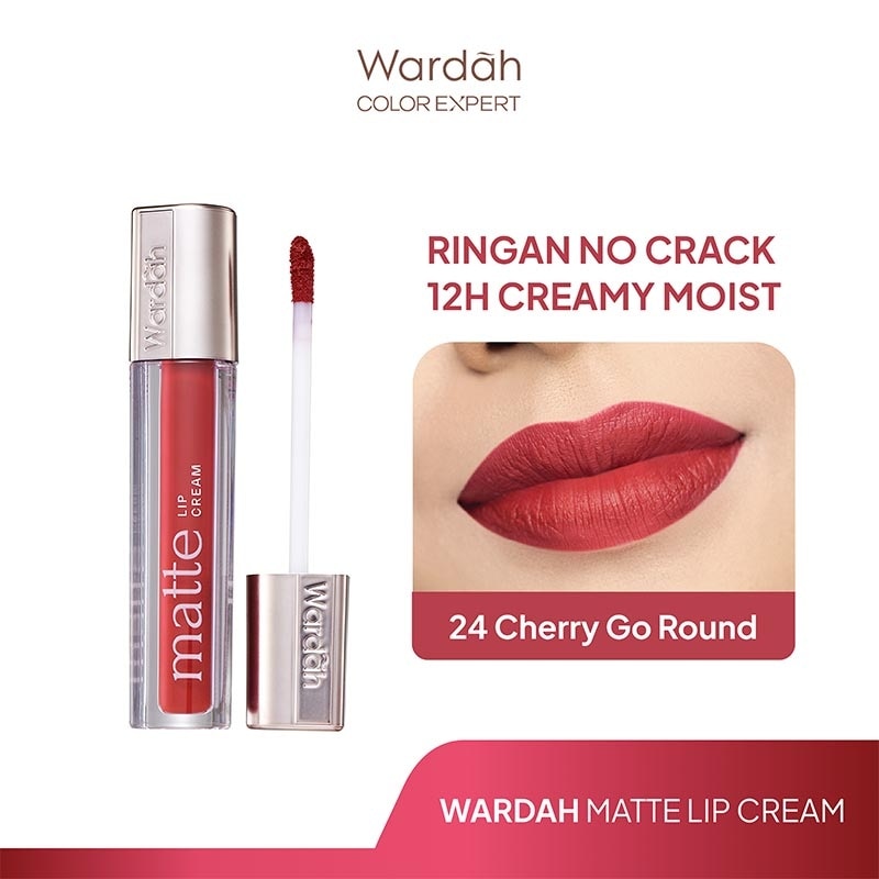 Matte Lip Cream 24 Cherry-Go-Round 4 g - Warna Intense dan Tahan Lama - Matte Finish