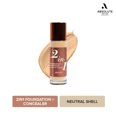 ABSOLUTE NY Absolute New York 2-In-1 Foundation & Concealer Neutral Shell