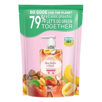 WATSONS Watsons Shea Butter & Peach Scented Cream Hand Wash Refill 500ml