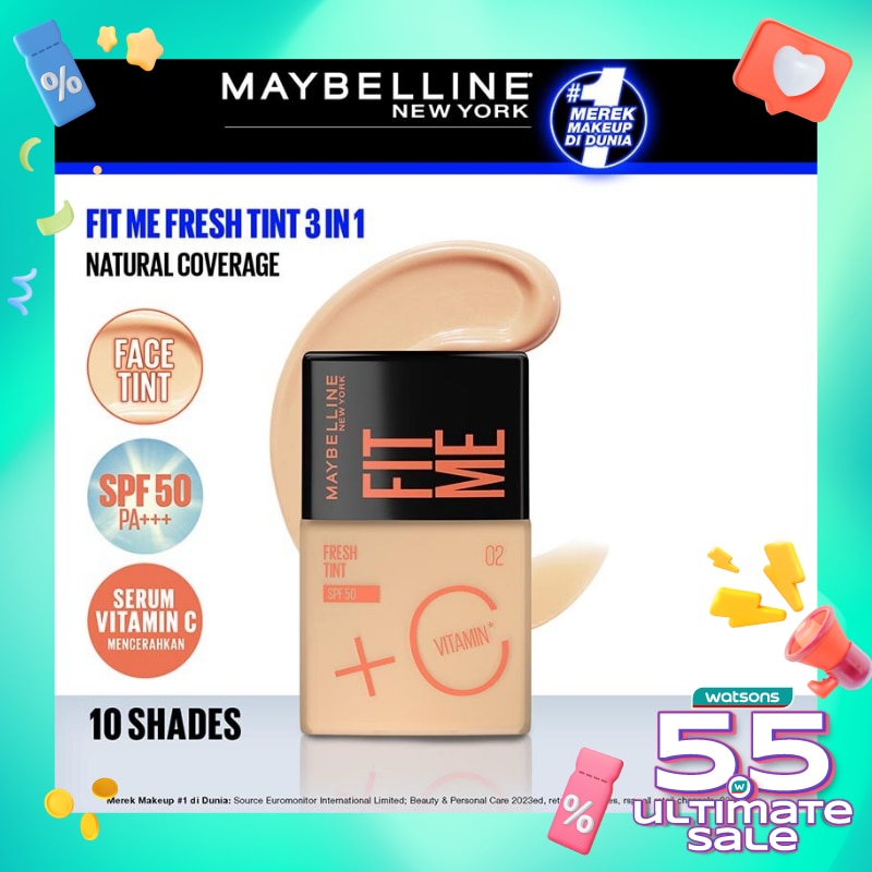 Promo Harga Maybelline Fit Me FreshTint 02  - Watsons