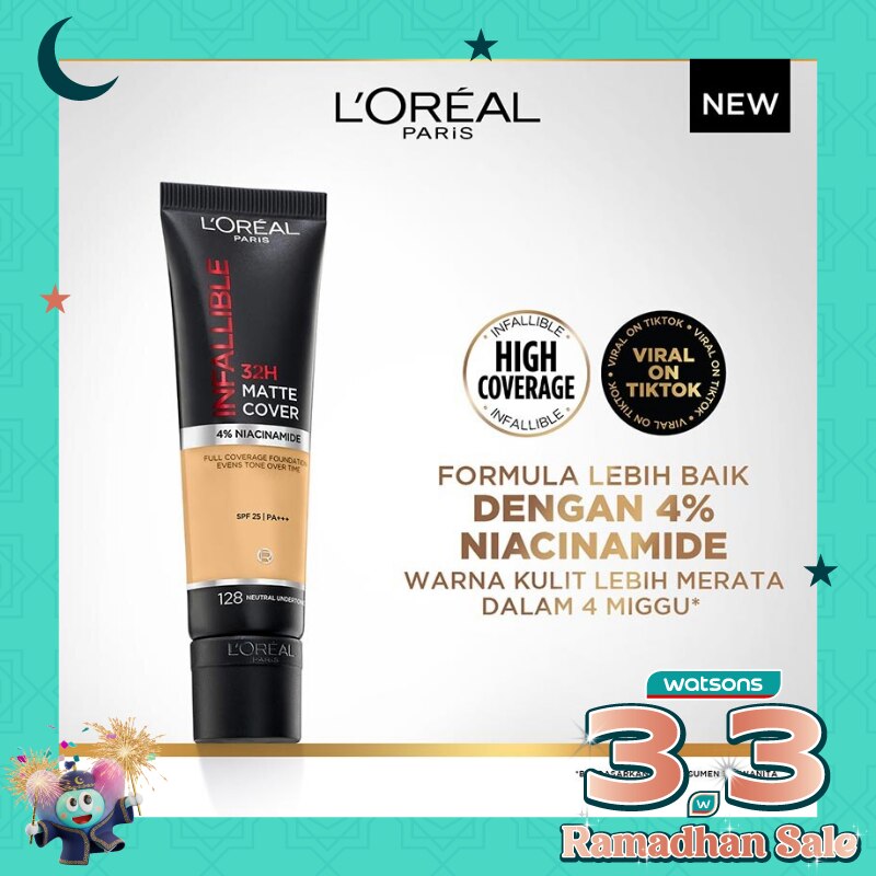 L'Oreal Paris Infallible 32H Matte Cover Foundation 128- Neutral Undertone