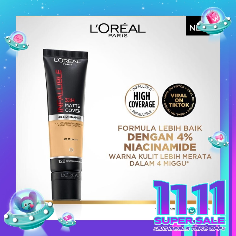 L'Oreal Paris Infallible 32H Matte Cover Foundation 128- Neutral Undertone