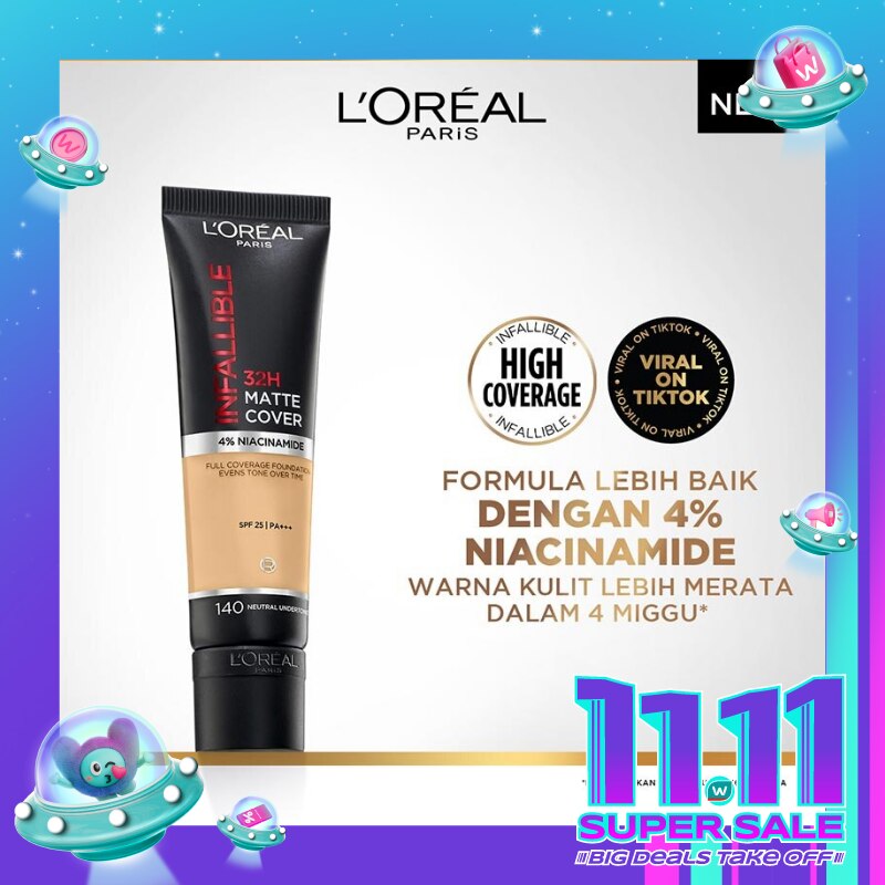 L'Oreal Paris Infallible 32H Matte Cover Foundation 140 - Neutral Undertone