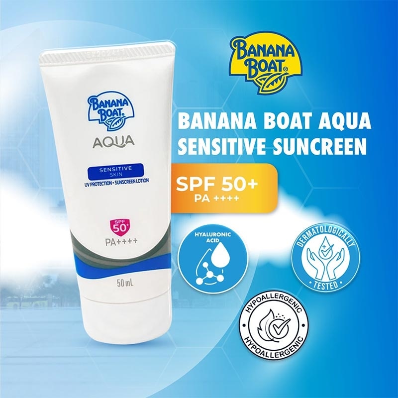 Banana Boat Simply Protect Aqua Sensitive Suncreen Lotion SPF50+ 50ml