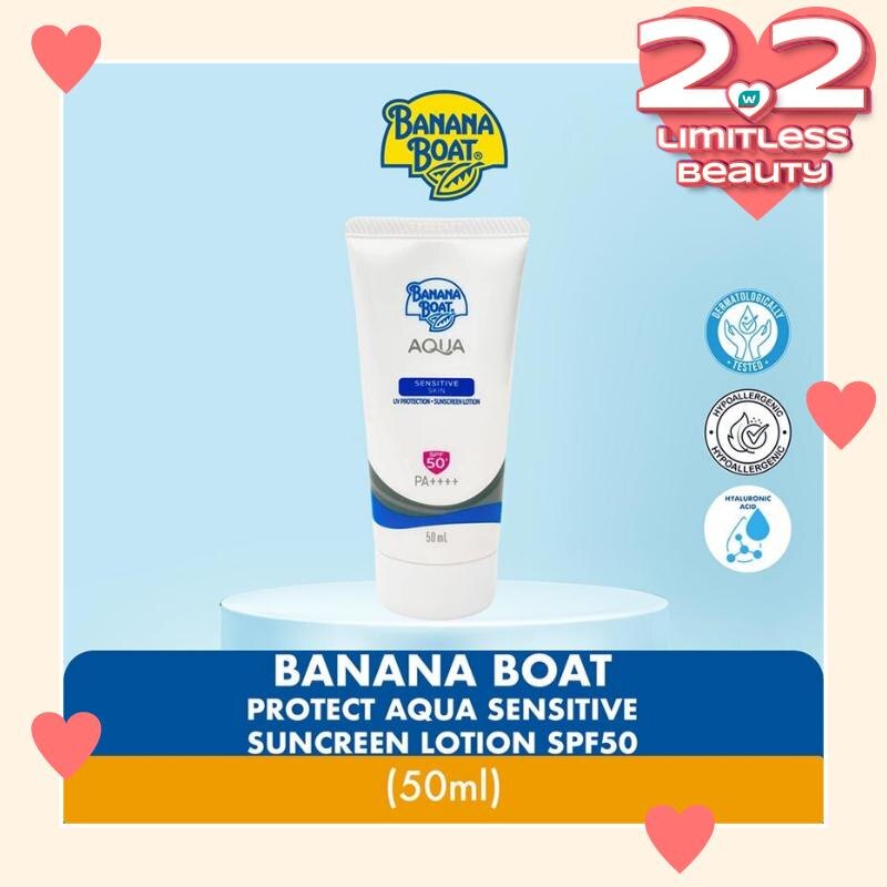 Banana Boat Simply Protect Aqua Sensitive Suncreen Lotion SPF50+ 50ml