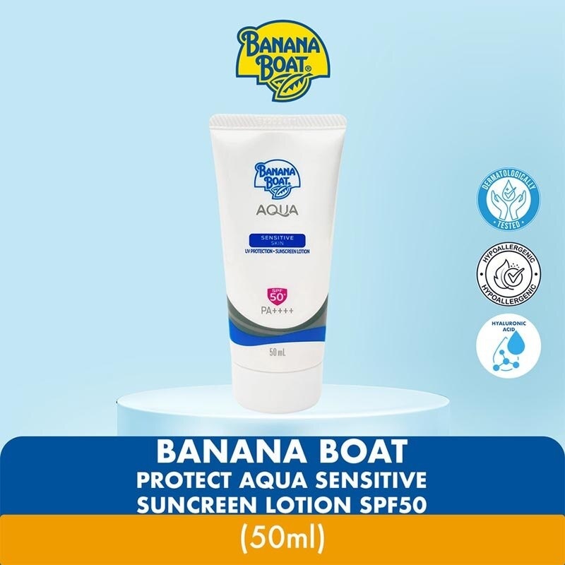 Banana Boat Simply Protect Aqua Sensitive Suncreen Lotion SPF50+ 50ml