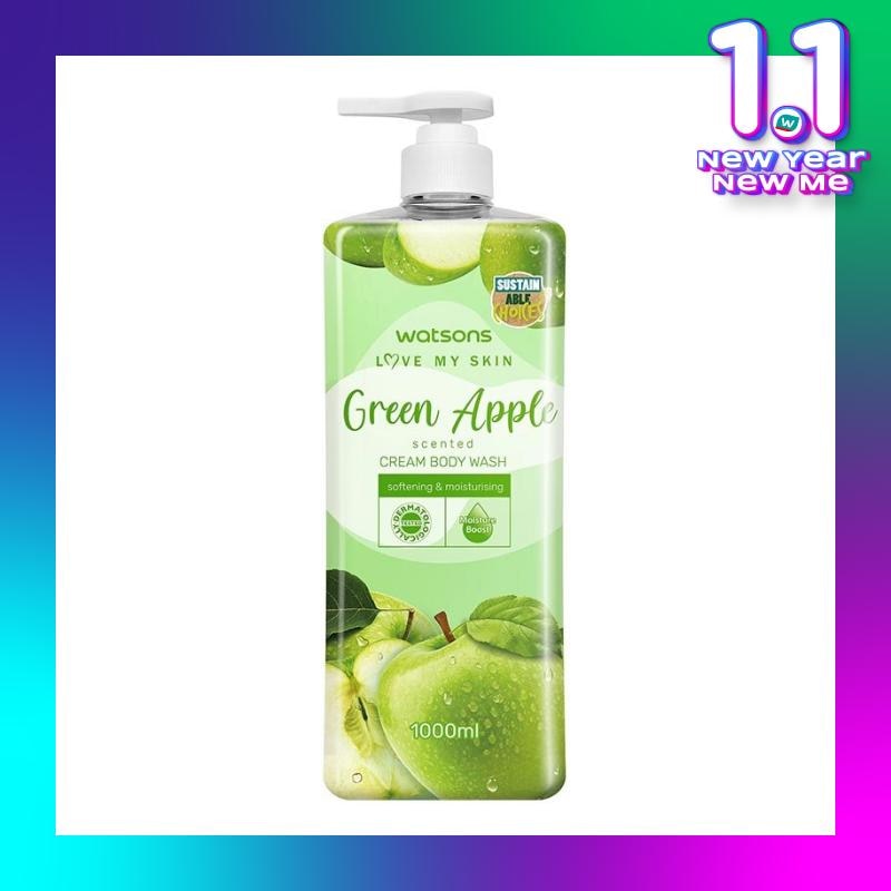 Watsons Green Apple Scented Cream Body Wash 1000ML