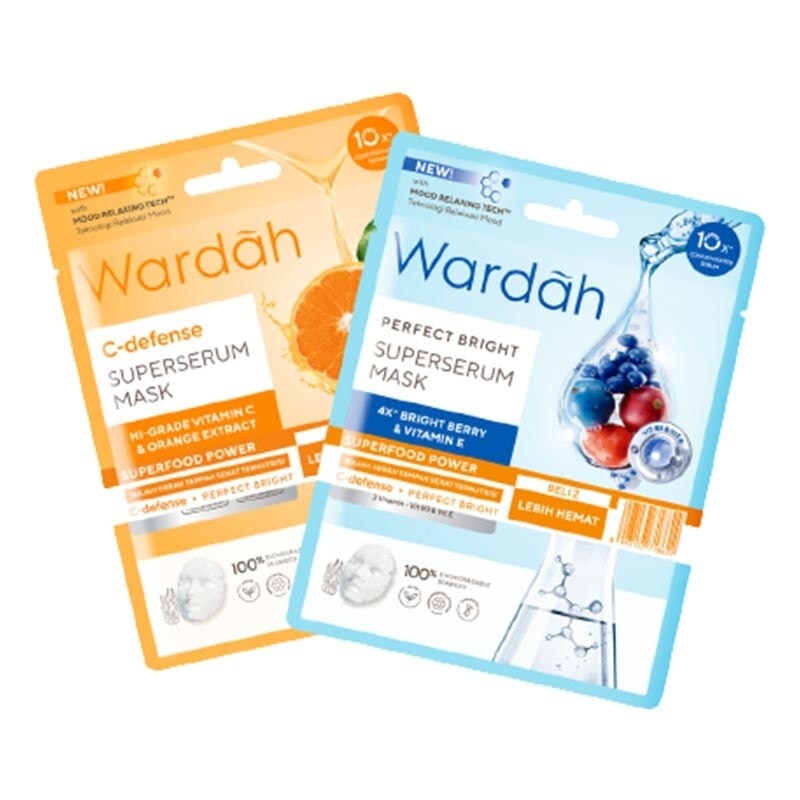 Wardah Super Serum Mask X2 – C-defense & Perfect Bright 2x20 ml