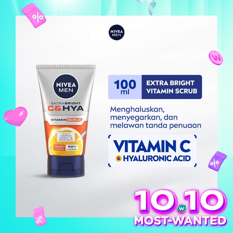 Nivea Men Extra Bright C&HYA Vitamin Face Scrub 100Ml