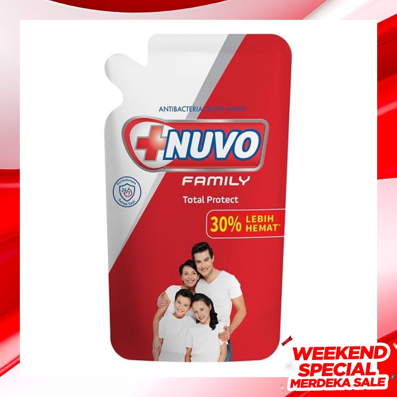 Nuvo Family Sabun Mandi Cair Merah Pouch 800ml