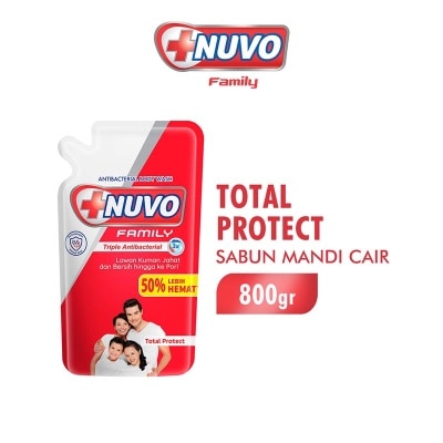 NUVO - Family Sabun Mandi Cair Merah Total Protect Pouch 800ml