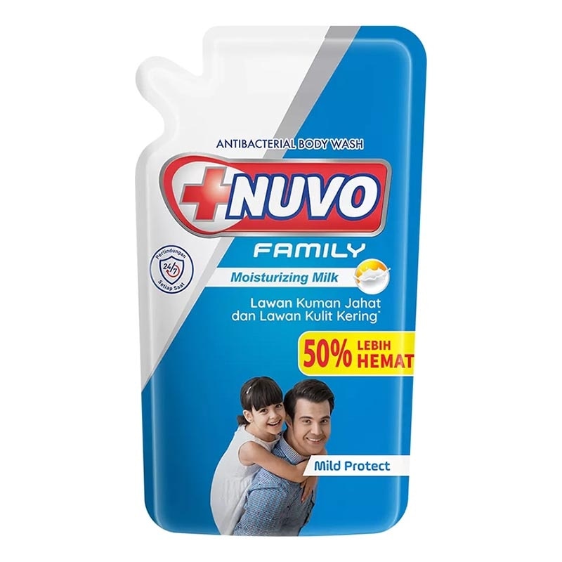 Family Sabun Mandi Cair Biru Mild Protect Antibacterial Pouch 800ml