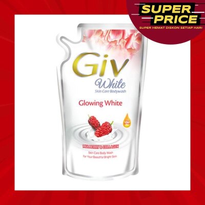 GIV Giv White Sabun Mandi Cair Mulberry & Collagen Pouch 825 Ml