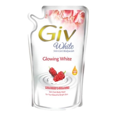 GIV Giv White Sabun Mandi Cair Mulberry & Collagen Pouch 825 Ml