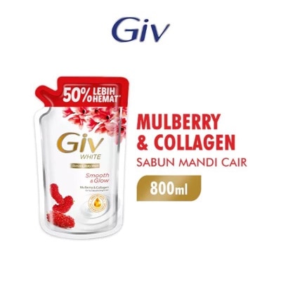 GIV Giv White Sabun Mandi Cair Mulberry & Collagen Pouch 800ml