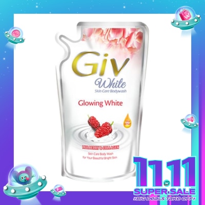 GIV Giv White Sabun Mandi Cair Mulberry & Collagen Pouch 800ml