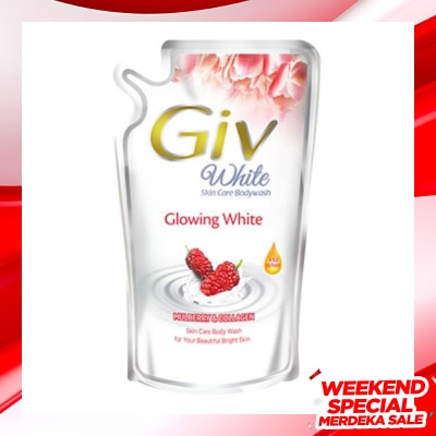 GIV Giv White Sabun Mandi Cair Mulberry & Collagen Pouch 800ml