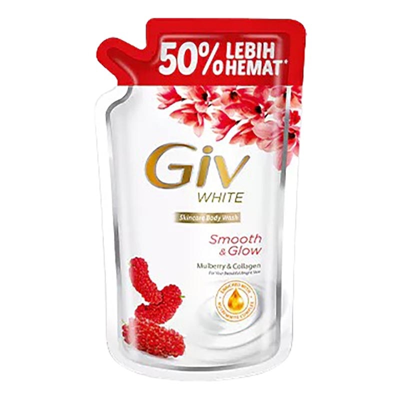 White Sabun Mandi Cair Mulberry Pouch 800ml