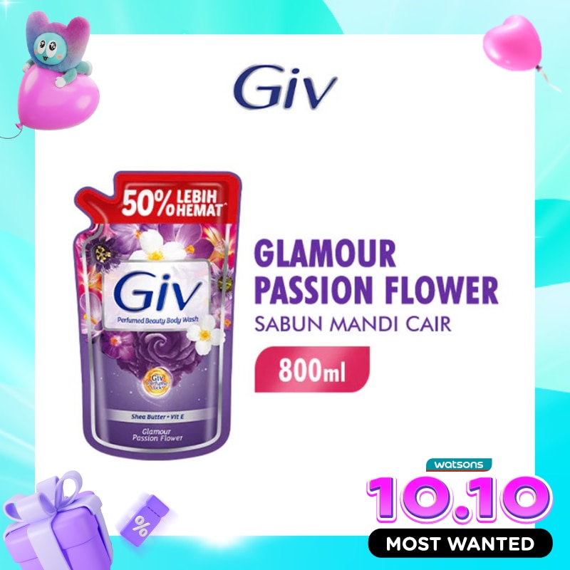 Sabun Mandi Cair Ungu Passion Flowers & Sweet Berry Pouch 800ml image