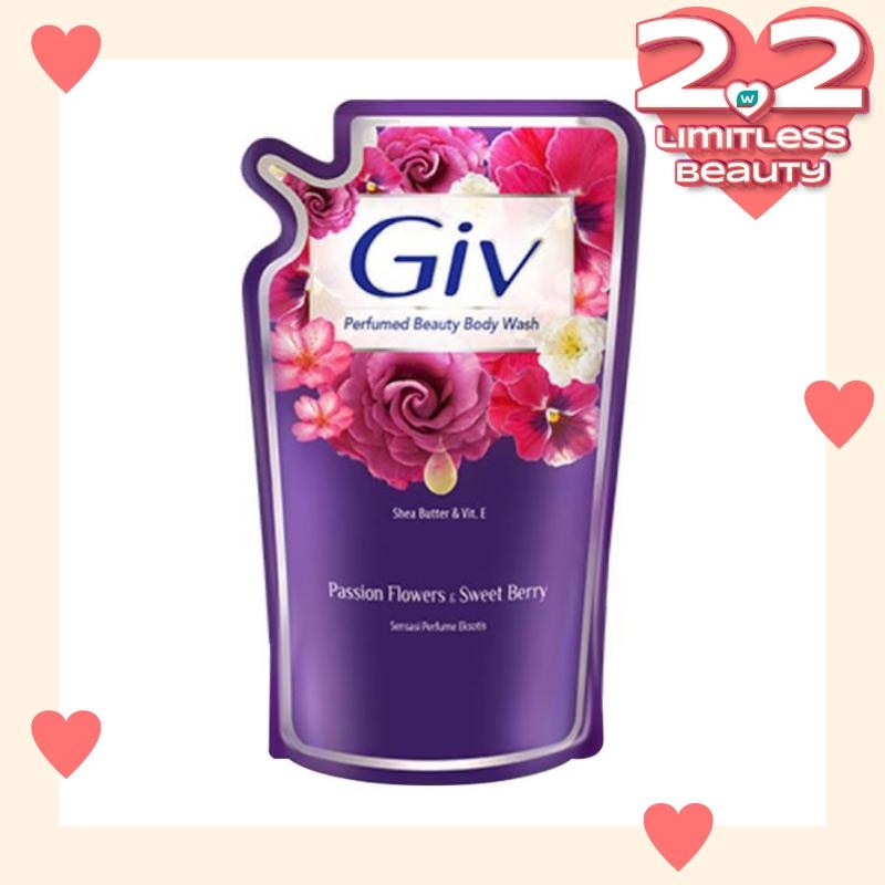 Giv Beauty Liquid Bodywash Ungu Passion Flowers & Sweet Berry Pouch 825 Ml