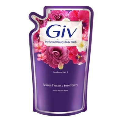 GIV Giv Beauty Liquid Bodywash Ungu Passion Flowers & Sweet Berry Pouch 825 Ml