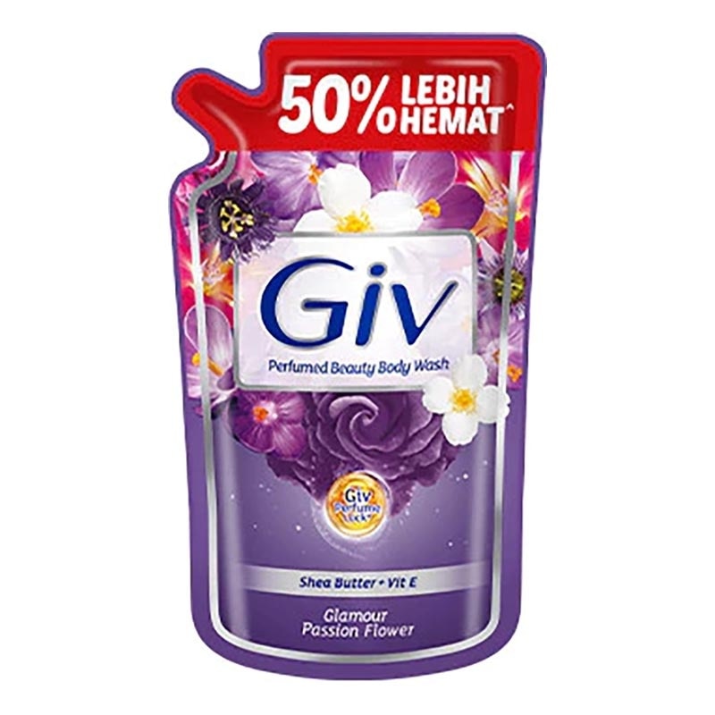 Giv Beauty Liquid Bodywash Ungu Passion Flowers & Sweet Berry Pouch 800ml