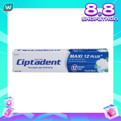 CIPTADENT Ciptadent Pasta Gigi Pencegah Gigi Berlubang Maxi 12 Fresh Mint Tube 190G