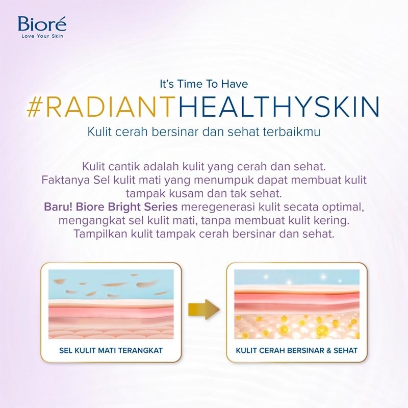 Bright Body Foam Sabun Mandi Cair Glow Up Lilac Pouch 400ml