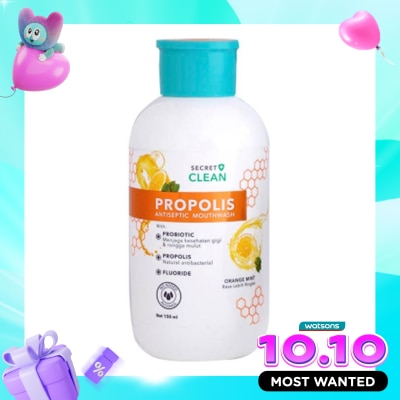 SECRET CLEAN Secret Clean Propolis Antiseptic Mouthwash Orange Mint 150ml image