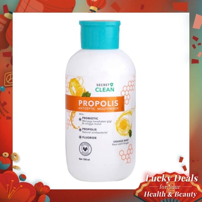 SECRET CLEAN Secret Clean Propolis Antiseptic Mouthwash Orange Mint 150ml