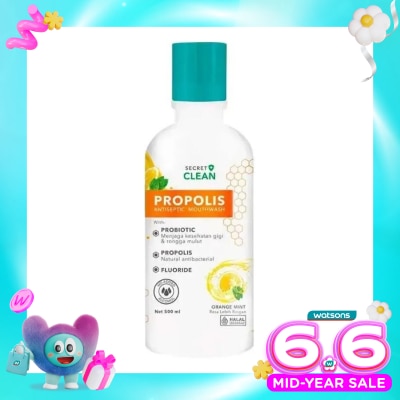 SECRET CLEAN - Secret Clean Propolis Antiseptic Mouthwash Orange Mint 500ml
