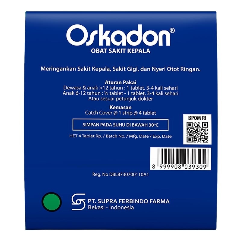 Obat Sakit Kepala Tablet 1 Catch Cover @ 4'S