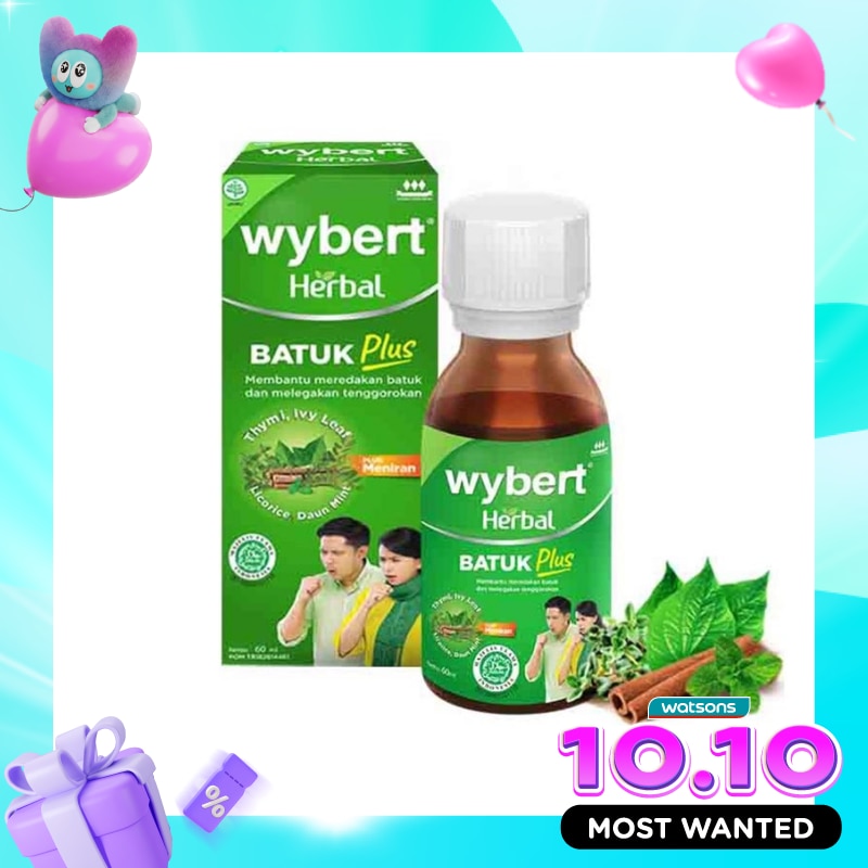 Wybert Herbal Batuk Plus Syrup Botol 60Ml image