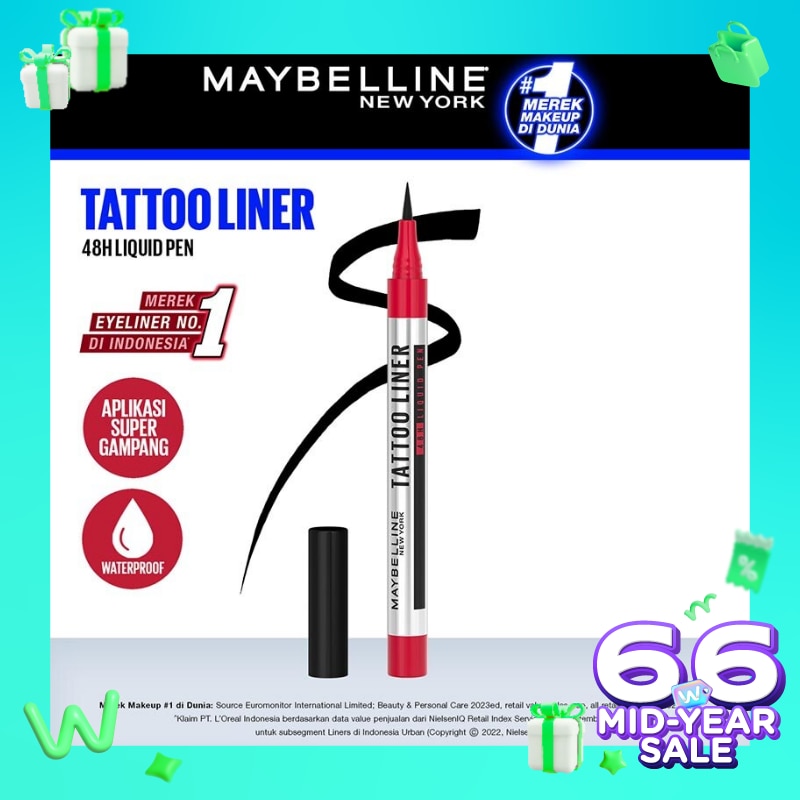 MAYBELLINE Maybelline Tattoo Eye Liner 48H Liquid Pen Black