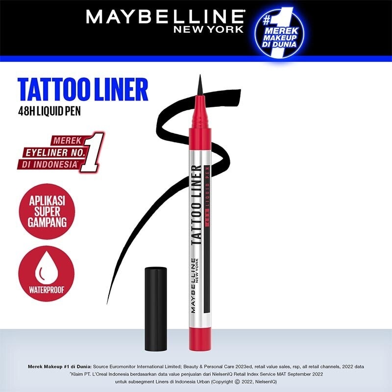 Promo Harga Maybelline Line Tattoo High Impact Liner Intense Black 1 gr - Watsons