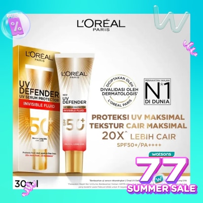 L'OREAL Loreal UV Defender SPF 50+ PA++++ Long UVA Invisible Fluid 30ml