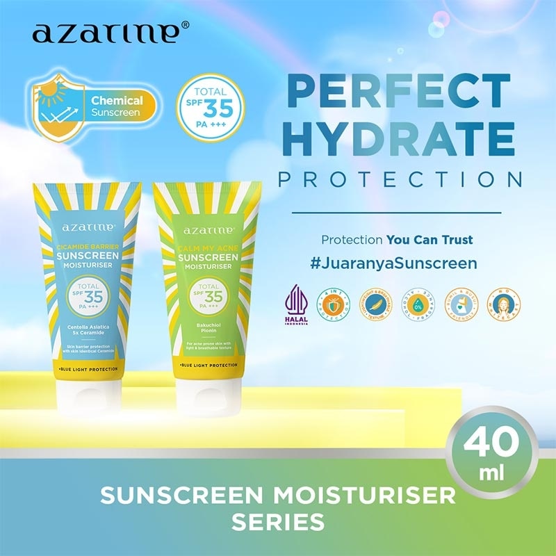 Azarine Cicamide Barrier Sunscreen Moisturiser SPF35 Pa+++ 40Ml